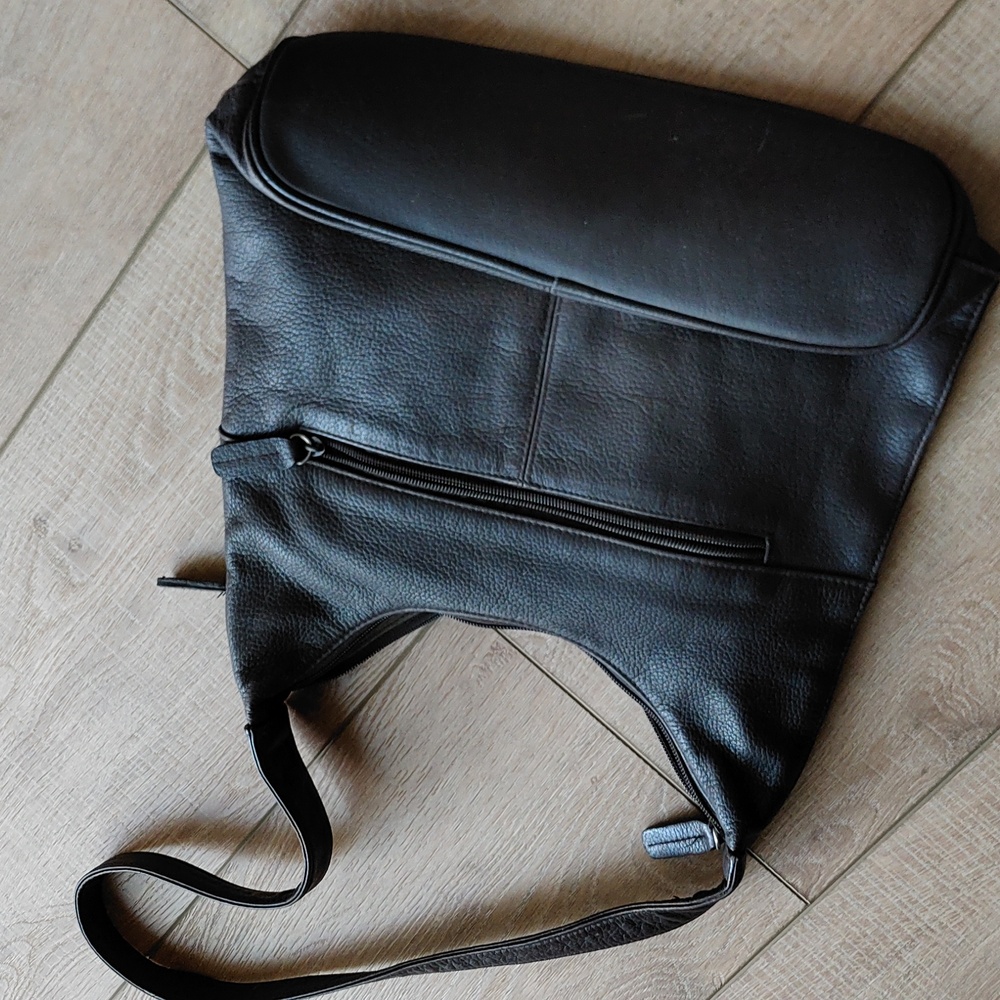 Vintage Tignanello Dark Brown Hobo Style Purse Bag